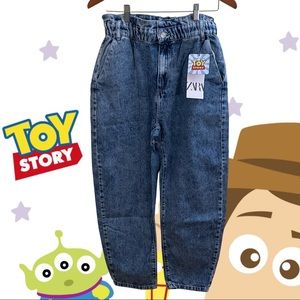 ZARA Disney PIXAR Toy Story Denim Collection Paper Bag Jeans Size 6